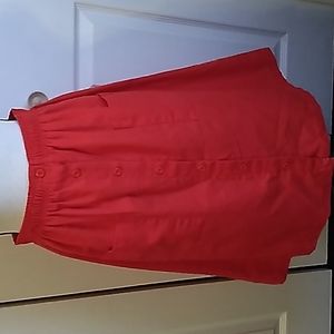 Vtg 80's Midi Red Skirt
